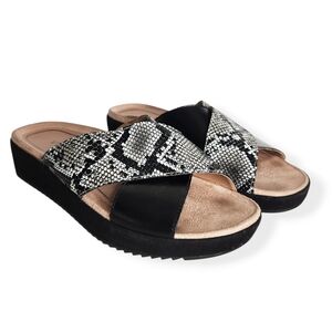 Vionic Women's Hayden Snake Criss Cross Slip On Slide Sandals Size 7